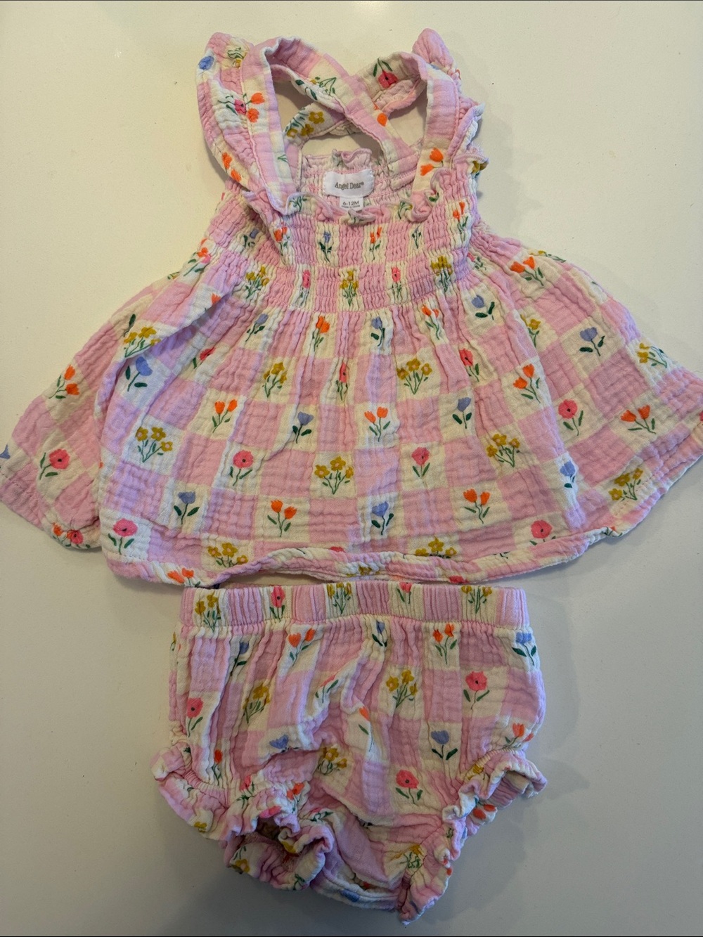 Angel Dear Pink Floral Muslin Matching Set